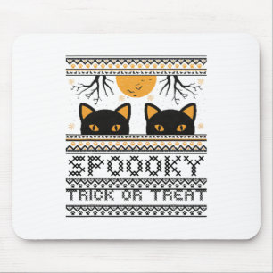 Halloween-cat Eyes Spooky Trick Or Treat Trendy Gr Mouse Mat