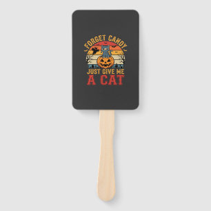 Halloween Cat Forget Candy Give Me A Cat_1 Hand Fan
