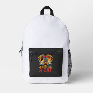 Halloween Cat Forget Candy Give Me A Cat_1 Printed Backpack