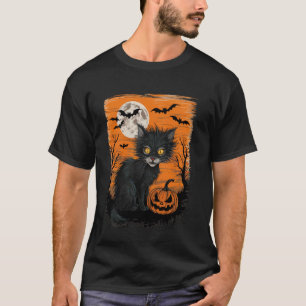 Halloween Cat Funny Cat Halloween Tee For Women Ca