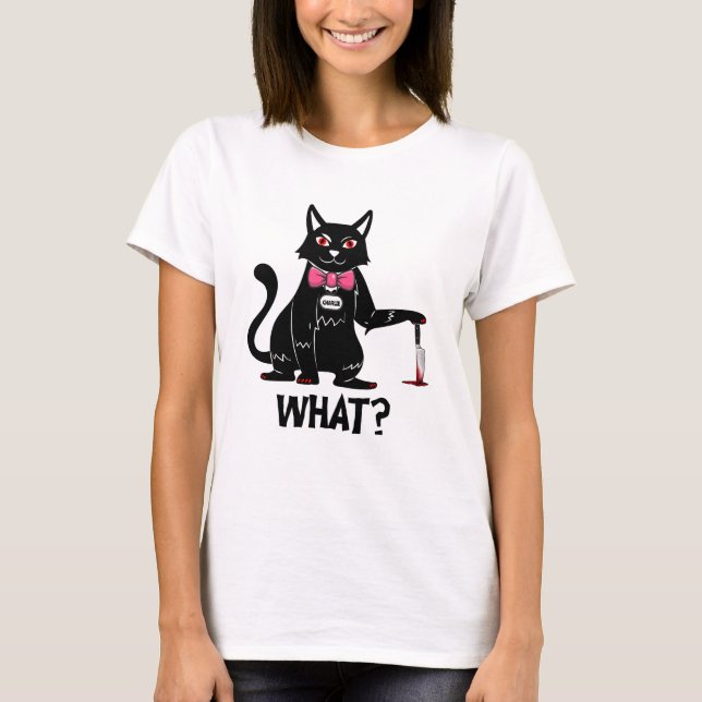 Halloween Cat Funny Horror Kitten T-Shirt (Front)