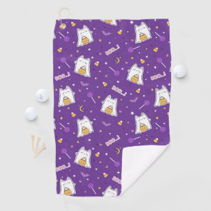 Halloween Cat Ghost Golf Towel