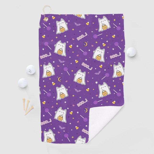 Halloween Cat Ghost Golf Towel (InSitu)