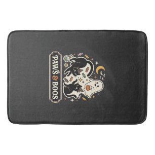 Halloween Cat Ghost Magic Bath Mat