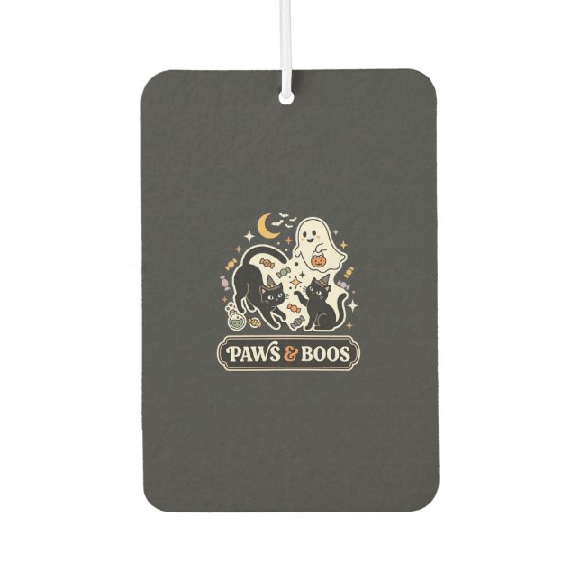 Halloween Cat Ghost Magic Car Air Freshener (Front)