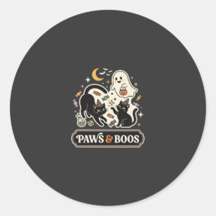 Halloween Cat Ghost Magic Classic Round Sticker