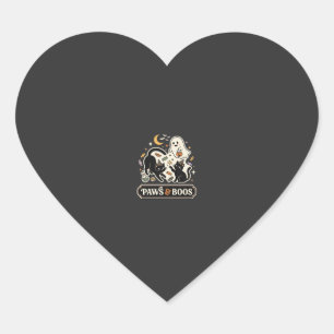 Halloween Cat Ghost Magic Heart Sticker