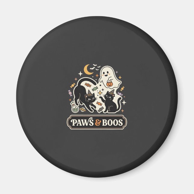Halloween Cat Ghost Magic Magnet (Front)