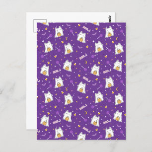 Halloween Cat Ghost Postcard