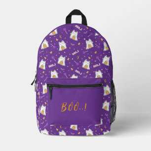 Halloween Cat Ghost Printed Backpack
