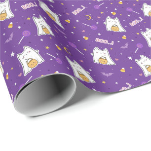 Halloween Cat Ghost - Wrapping Paper Roll