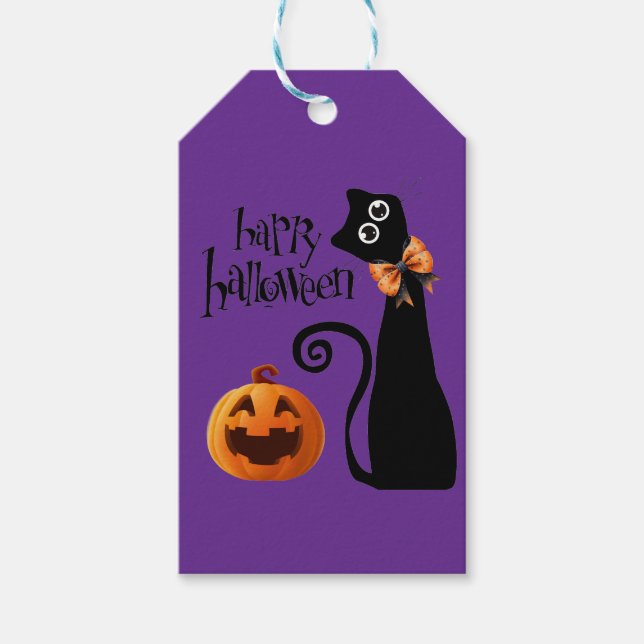 halloween cat gift tags (Front)