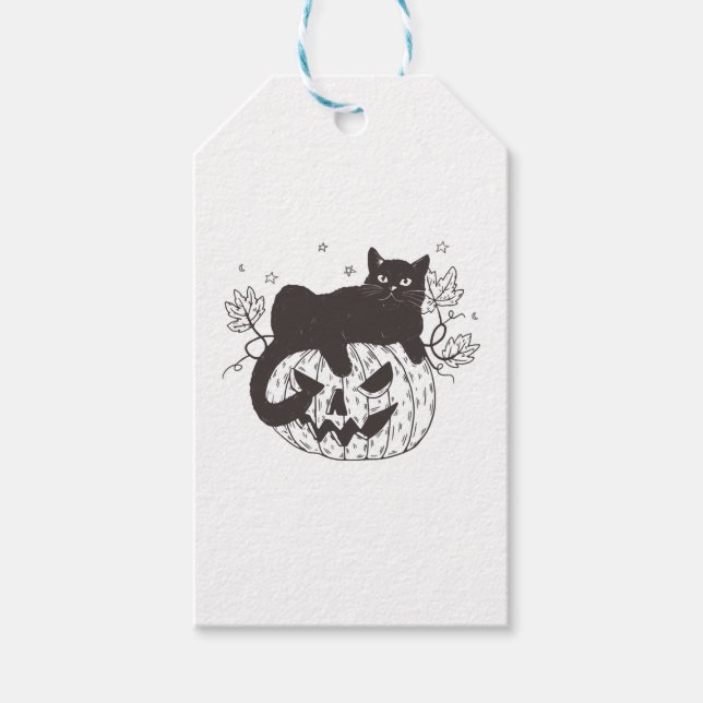 Halloween Cat  Gift Tags (Front)