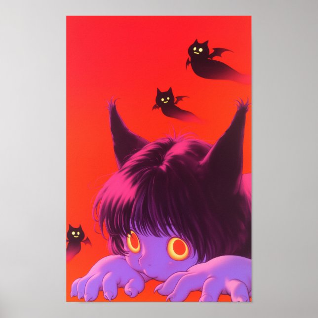 Halloween Cat Girl Poster (Front)