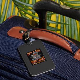 Halloween Cat Girl Witch Hat Fall Design Luggage Tag