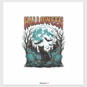 Halloween Cat Graveyard Vintage Engraving Shirt_1