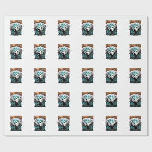Halloween Cat Graveyard Vintage Engraving Shirt_1 Wrapping Paper
