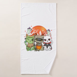 Halloween Cat Halloween Costume Bath Towel