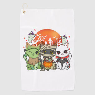 Halloween Cat Halloween Costume Golf Towel