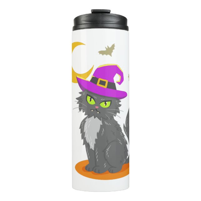 Halloween Cat Halloween Costume Thermal Tumbler (Front)