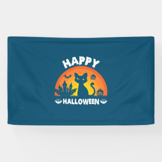 Halloween Cat Happy Halloween Birthday Banner