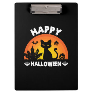 Halloween Cat Happy Halloween Birthday Clipboard