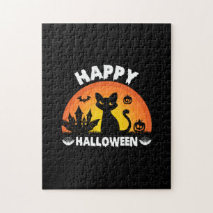 Halloween Cat Happy Halloween Birthday Jigsaw Puzzle