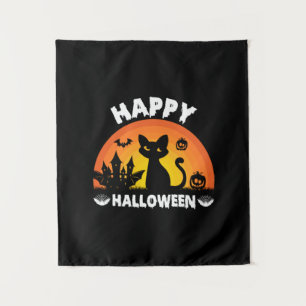 Halloween Cat Happy Halloween Birthday Tapestry