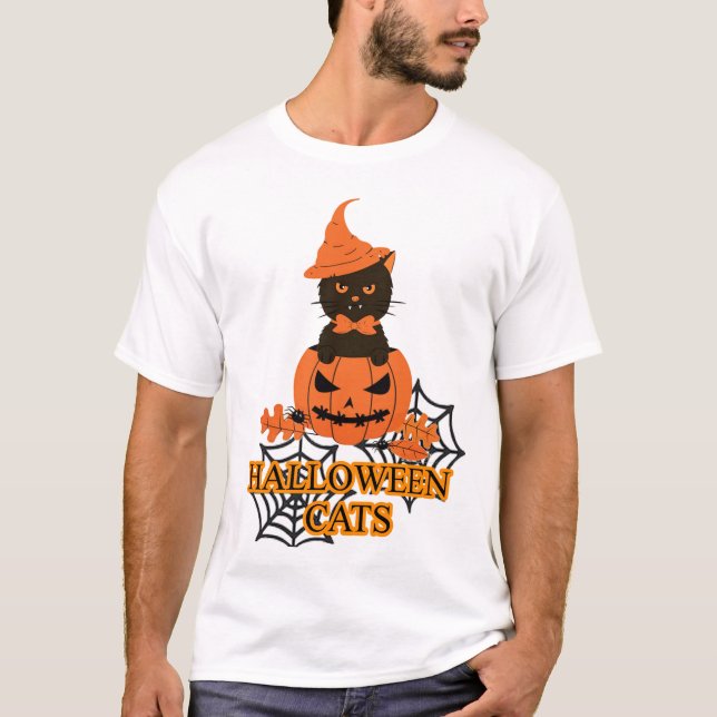 Halloween Cat (Happy Halloween , Gift for family ) T-Shirt (Front)