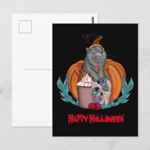 Halloween cat Happy Halloween Postcard