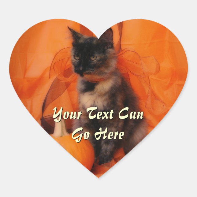Halloween Cat Heart Stickers (Front)