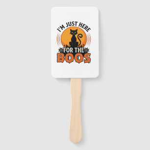 Halloween Cat I’m Just Here for the Boos Hand Fan