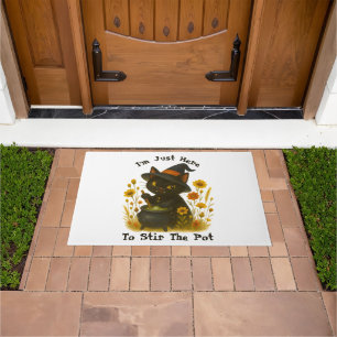 Halloween Cat - I’m Just Here to Stir the Pot Doormat
