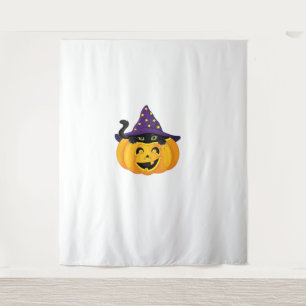 Halloween Cat in Pumpkin – Cute Black Kitten Stick Tapestry