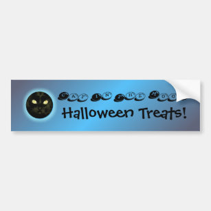 Halloween Cat in the Moon Party Decoration Bumper Sticker
