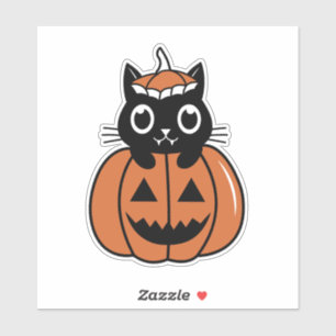 Halloween cat in the pumpkin