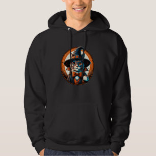 Halloween Cat in Witch Costume Hoodie