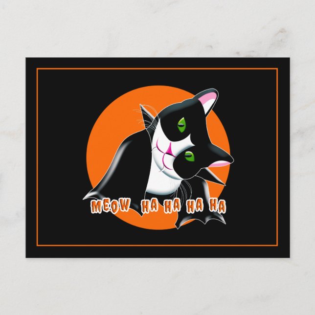 Halloween Cat Invitation Postcard (Front)