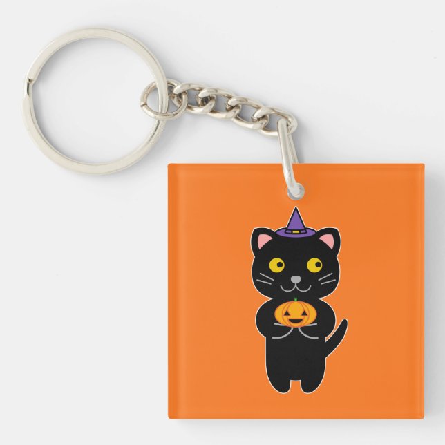 Halloween Cat Key Ring (Front)
