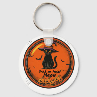 Halloween cat key ring