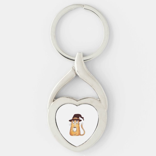 Halloween cat                              key ring (Front)