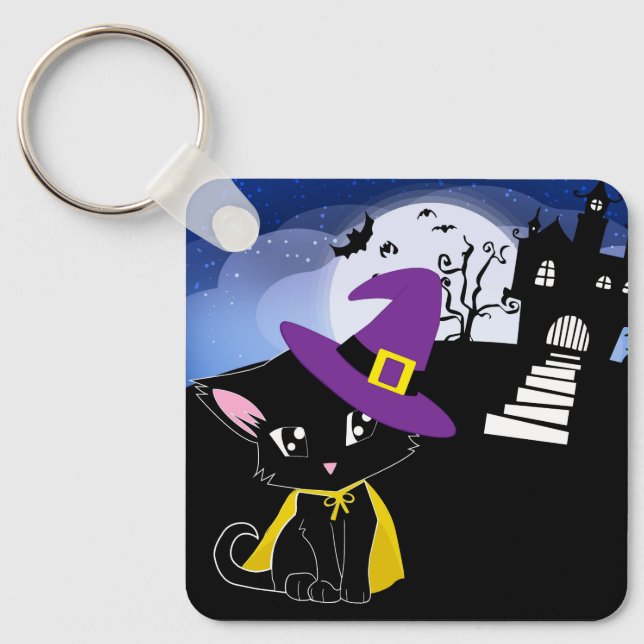 Halloween Cat Key Ring (Front)