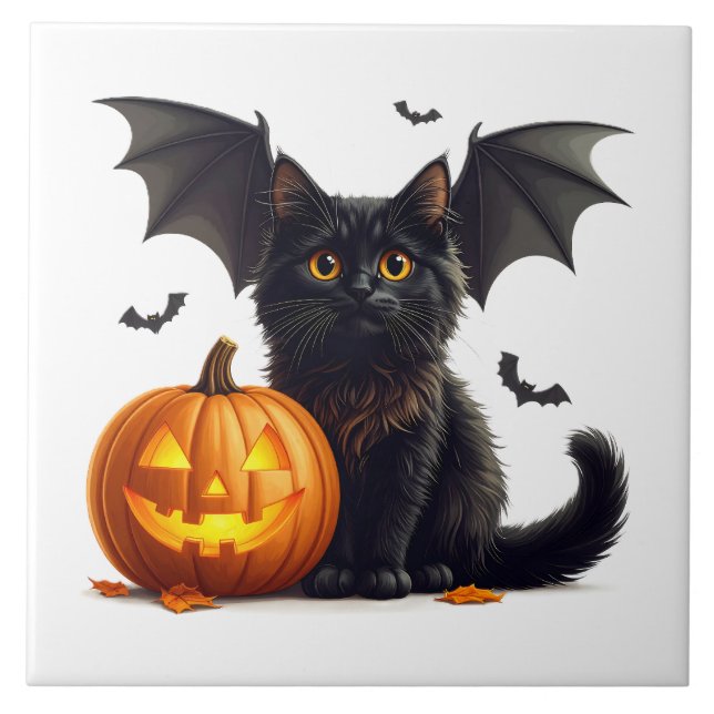Halloween Cat Kitchen Tile (Front)