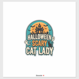 Halloween Cat Lady Scary Vintage Haunted House_1