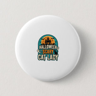 Halloween Cat Lady Scary Vintage Haunted House_1 6 Cm Round Badge