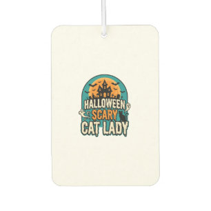 Halloween Cat Lady Scary Vintage Haunted House_1 Car Air Freshener