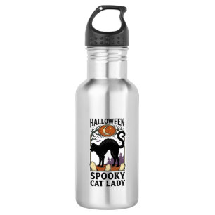 Halloween Cat Lady Vintage Black Cat Shirt_1 532 Ml Water Bottle