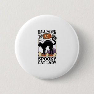 Halloween Cat Lady Vintage Black Cat Shirt_1 6 Cm Round Badge