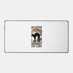 Halloween Cat Lady Vintage Black Cat Shirt_1 Desk Mat