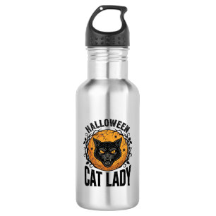 Halloween Cat Lady Vintage Black Cat Shirt Design 532 Ml Water Bottle